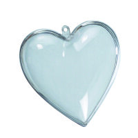 Kunststoffherz, teilbar (PS), glasklar 80 mm 25 St