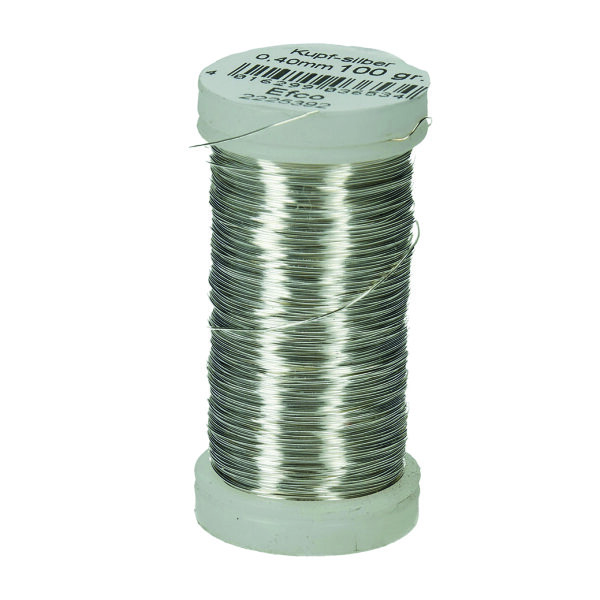 Kupferdraht  versilbert, 0,40 mm 100 g