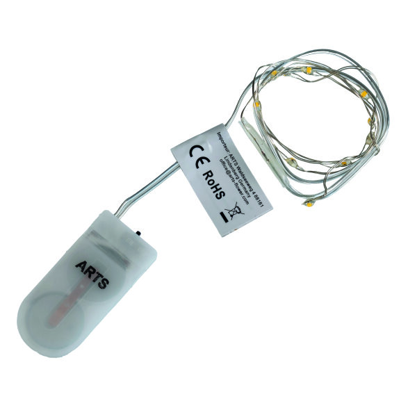 Lichterkette LED, warmes Licht - inkl. Batterie, silber, 10 LEDs