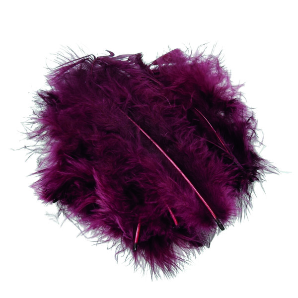 Marabufeder  weinrot, 2 g ~ 20 Stk.