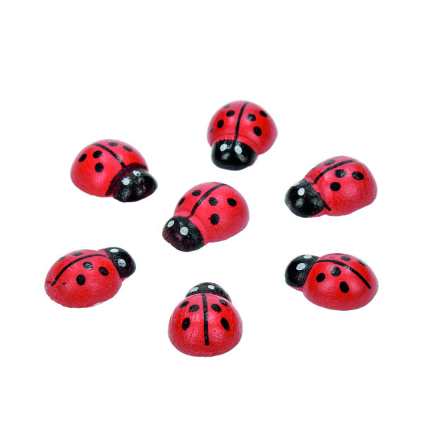 Marienkäfer aus Holz, mit Klebepunkt 60 St.