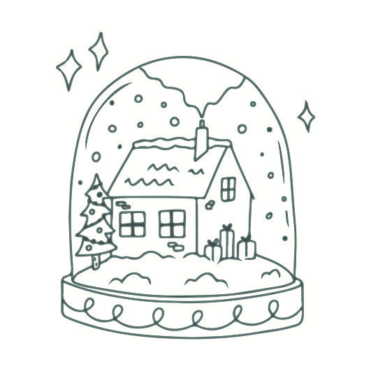 May&Berry Stempel, Schneekugel, weiß
