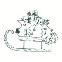 May&Berry Stempel, Schlitten, weiß