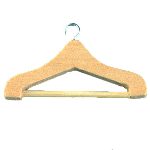 Miniatur, Kleiderbügel Holz  4 Stk. 5 cm