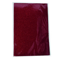 Moosgummiplatte Glitter  rot  200 x 300 x 2 mm