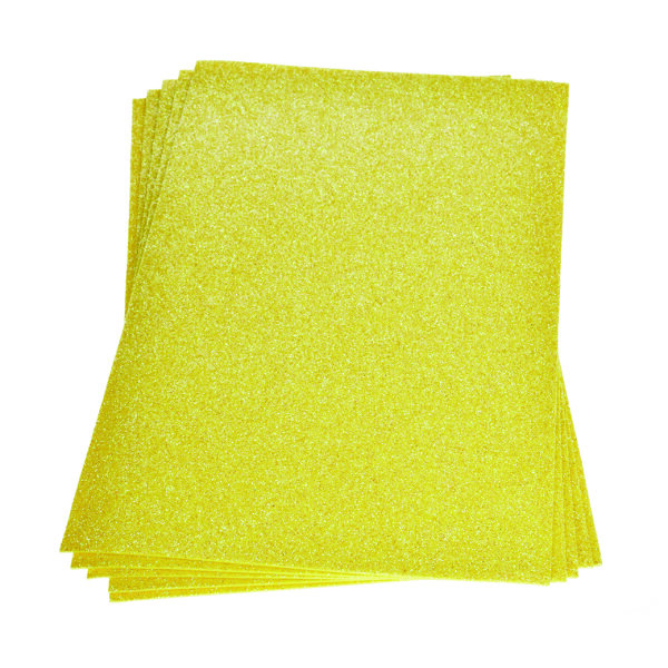 Moosgummiplatte Glitter  gelb 200 x 300 x 2 mm