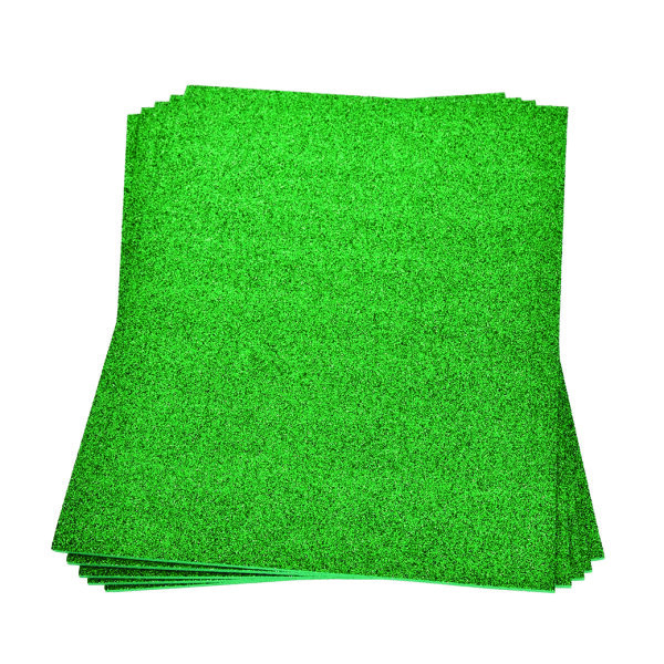Moosgummiplatte Glitter  grün 200 x 300 x 2 mm