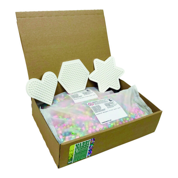 NABBI® BioBeads, Set biologisch abbaubar, Pastell Mix, 3 x 3.000 Stk. / 3 Platten