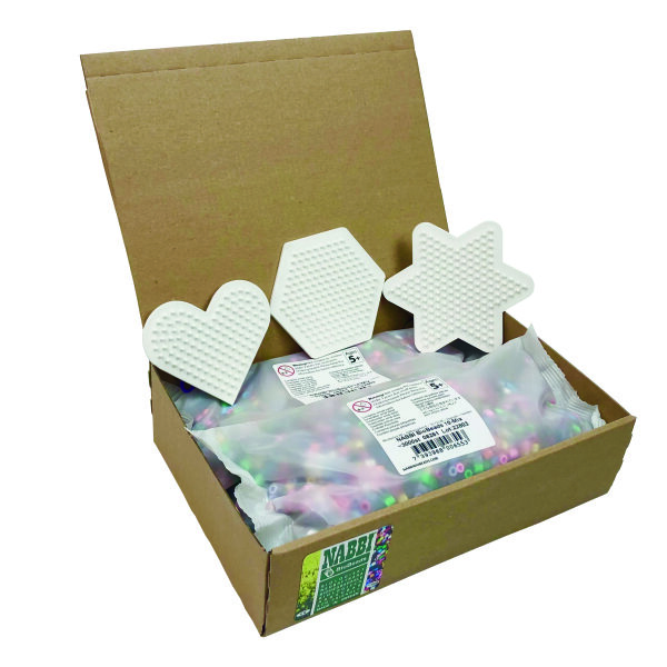NABBI® BioBeads, Set biologisch abbaubar, 10 Farben Mix, 3 x 3.000 Stk. / 3 Platten