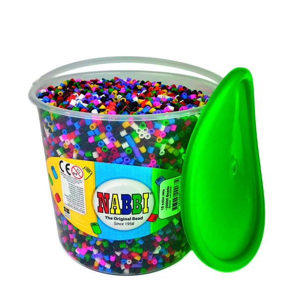 NABBI® Bügelperlen, im Henkeleimer, Standard Mix, 20.000 Stk.