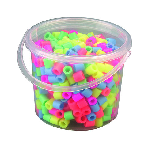 NABBI® Jumbo Beads Bügelperlen, im Henkeleimer, Pastell Mix, 550 Stk.