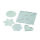 NABBI® Legeplatte, Formen Mix, transparent, 5 Stk. 8,5 x 7,5 - 15 x 15 cm