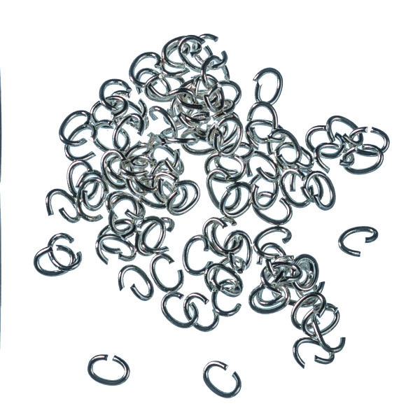 Ösen, oval klein, versilbert, 100 Stk.