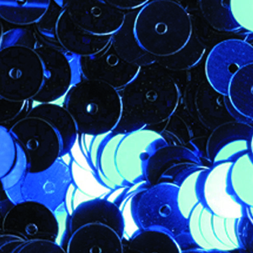 Pailletten, rund, flach  blau, 40 g ø 6 mm
