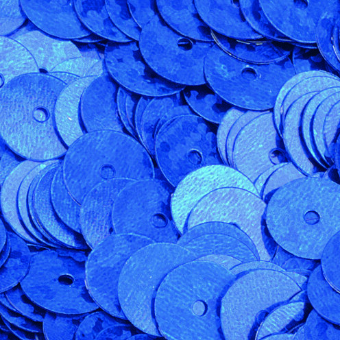 Pailletten, rund, flach  blau hologramm, 40 g ø 6 mm