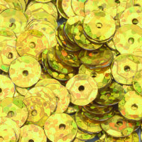 Pailletten, rund, gewölbt  gold hologramm, 40 g...