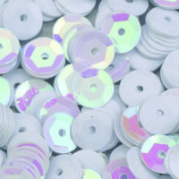 Pailletten, rund, gewölbt  weiß, 40 g ø...