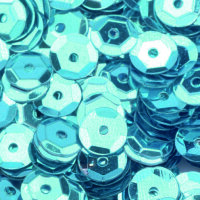 Pailletten, rund, gewölbt  hellblau, 40 g ø 6 mm