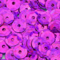 Pailletten, rund, gewölbt  pink hologramm,40 g...
