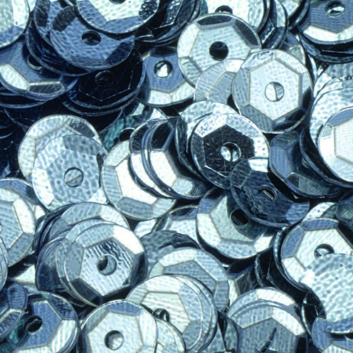 Pailletten, rund, gewölbt  dunkelgrau, 40 g ø 6 mm