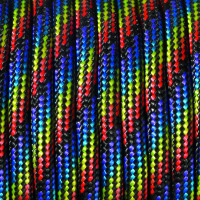Paracord, Farbmix, regenbogen schwarz 4 mm x 50 m