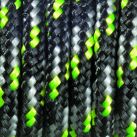 Paracord, Farbmix, schwarz weiß hellgrün 2 mm...