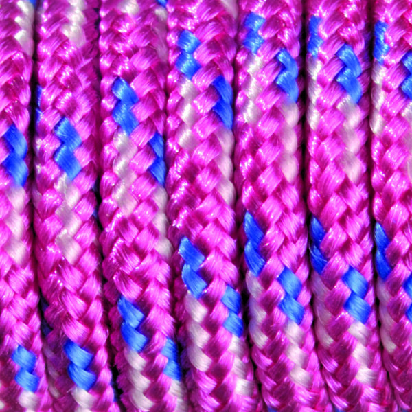 Paracord, Farbmix, fuchsia weiß blau 2 mm x 50 m