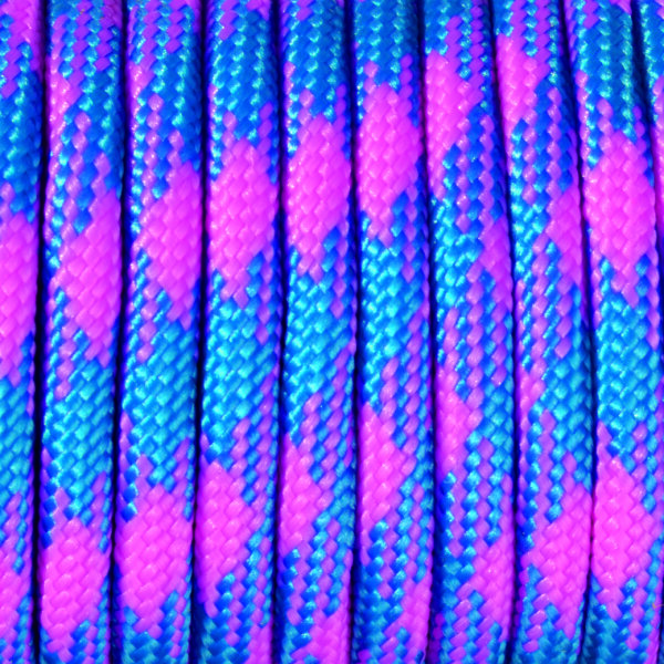Paracord, Farbmix, pink azurblau 4 mm x 50 m