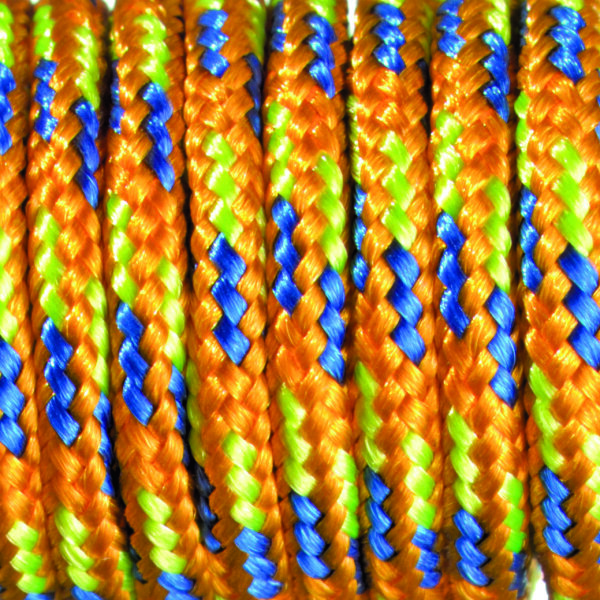 Paracord, Farbmix, orange blau hellgrün, 1 Stk.