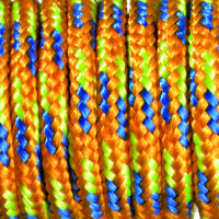 Paracord, Farbmix, orange blau hellgrün, 1 Stk.