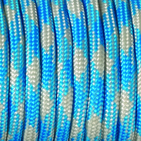 Paracord, Farbmix, azurblau hellgrau 4 mm x 50 m