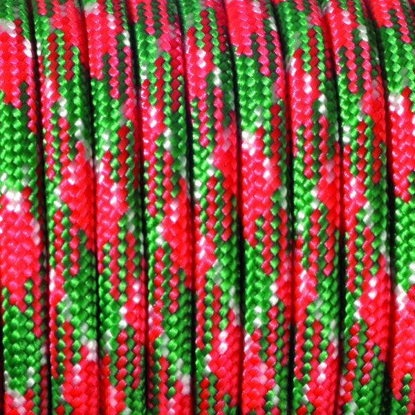 Paracord, Farbmix, rot grün 4 mm x 50 m