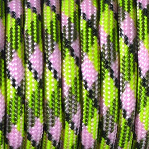 Paracord, Farbmix, grün pink 4 mm x 50 m