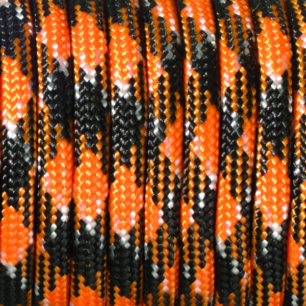 Paracord, Farbmix, schwarz orange 4 mm x 50 m