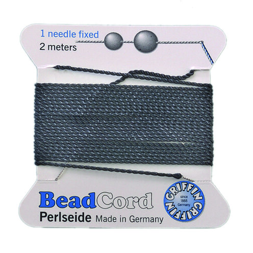 Perlaufreihfaden / Nadel  schwarz, 0,30 mm 2 m