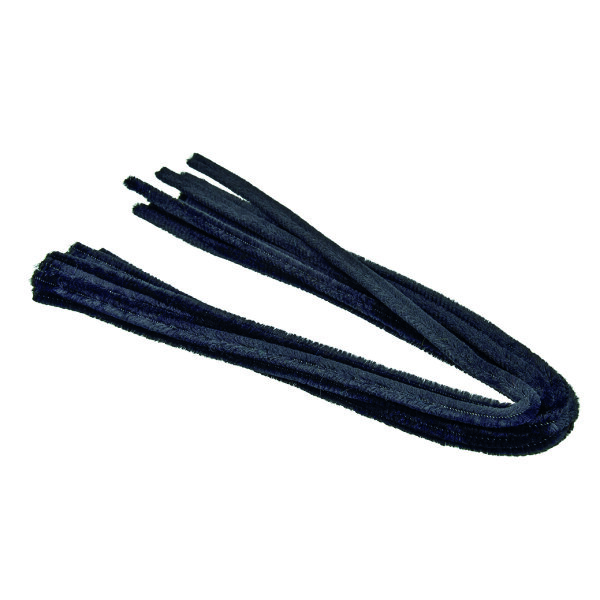 Pfeifenputzer  schwarz, 10 Stk. ø 8 mm / 50 cm