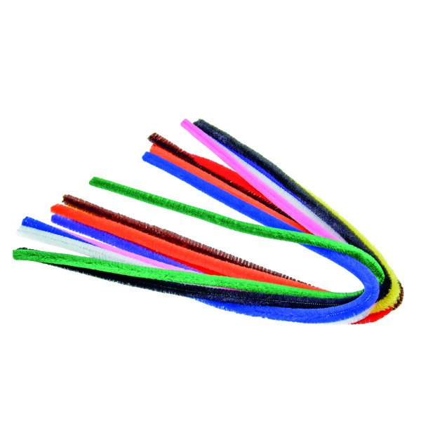 Pfeifenputzer  farbig sortiert, 10 Stk. ø 8 mm / 50 cm