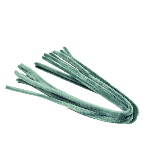 Pfeifenputzer  grau, 10 Stk. ø 8 mm / 50 cm