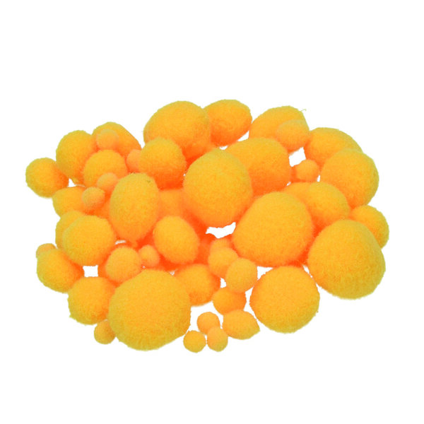 Pompons, für Dekorationen, gelb, 75 Stk.
