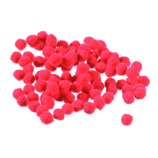 Pompons  rot, 100 Stk. 7 mm