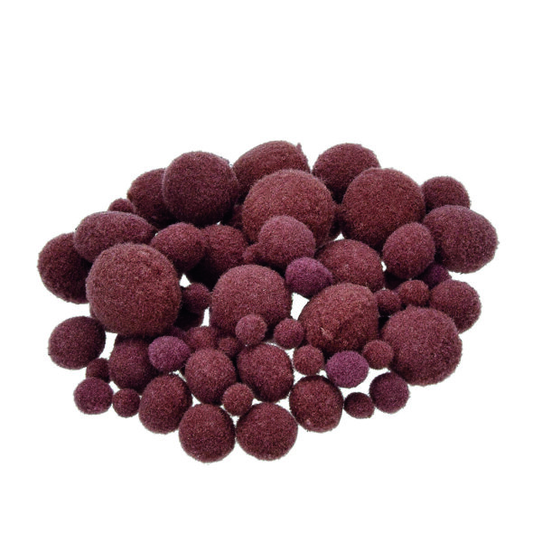 Pompons, für Dekorationen, braun, 75 Stk.