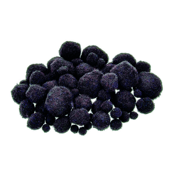 Pompons, für Dekorationen, schwarz, 75 Stk.