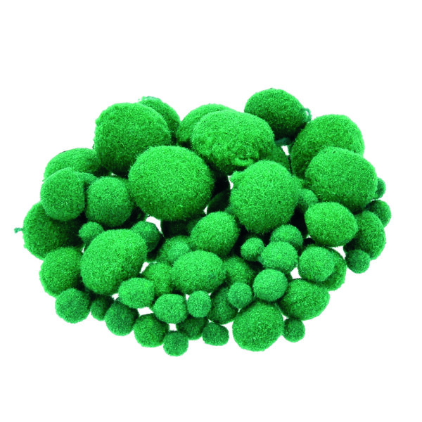Pompons, für Dekorationen, grün, 75 Stk.