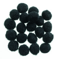 Pompons  schwarz, 100 Stk. 10 mm