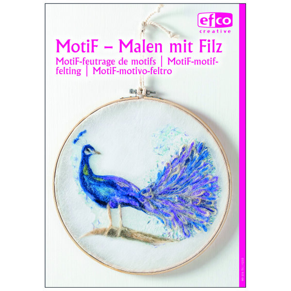 Prospekt 4-sprachig, Motiv Filz Technik - Rose  4 Seiten
