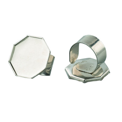 Ring für Modelliermassen, achteckig, mit Aluplatine, silberfarbig