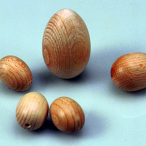 Rohholzeier, halbgebohrt, hell gebleicht 25 x 30 mm ø 3 mm 25 St