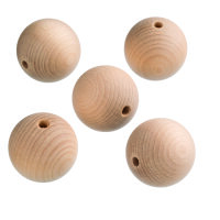 Rohholzkugeln, gebohrt, roh, 70 mm ø 10 mm, 5 St.