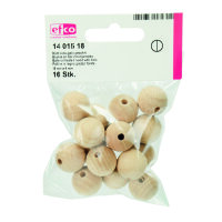 Rohholzkugeln, gebohrt, roh, 50 mm ø 8 mm, 2 Stk.