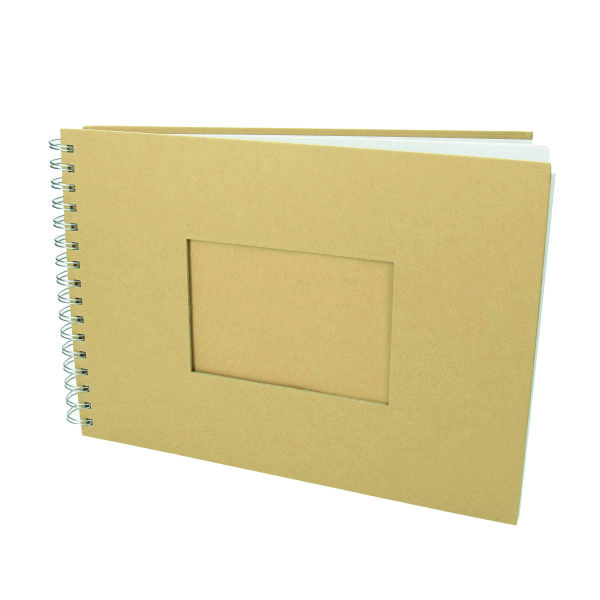 Sammelalbum Scrapbooking, Ausschnitt Rechteck, braun, 25 Bogen/190 g/m²
